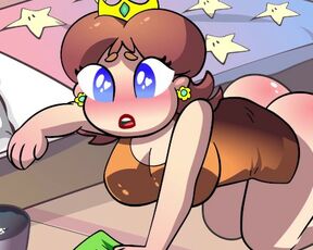 Daisy Gets Dildo Drilled! Rule34 Mario Porn