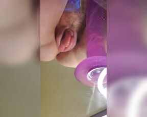 Fuck & Fart Pumped Pussy Dildo Riding Toot Masturbation Outtake with Mistress X Gina Close Up Under Glass POV