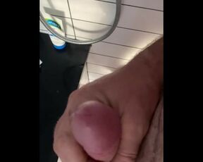 Quick little cum down shaft of cock