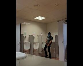 jerking off in a public toilet at Barcelona airport. almost caught by the cops. very hot risky