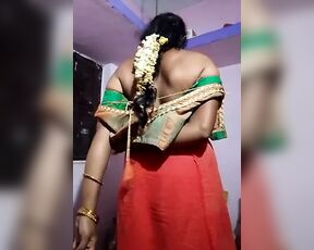 Swetha tamil wife saree strip record video