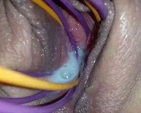 Close up making tight pussy cream and squirt