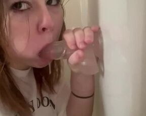 DOE EYED TEEN PRACTICES BLOWJOB SKILLS