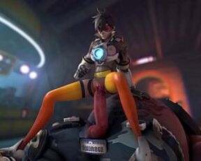 Overwatch - Tracer x Roadhog (Animated, Sound) [Guilty]