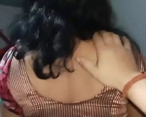 Horny Wife Pressing Boobs for Hard Sex with Her Husband