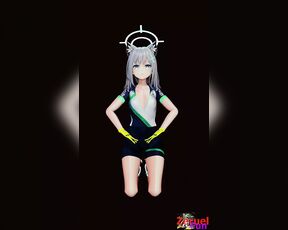 MMD-B Tall BluArc Shiroko Time Moment bike-N - Zeruel Fun - Emerald Suit Color Edit Smixix