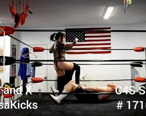 Kisa Kicks Ballbusting and wrestling with CJ