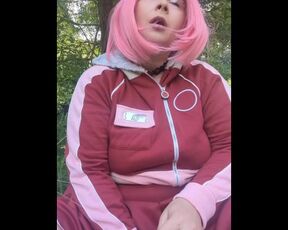 Sakura Chubby Cosplay Outside Flashing etc