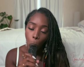 Dreadlock Ebony Takes Massive Dildo Facial