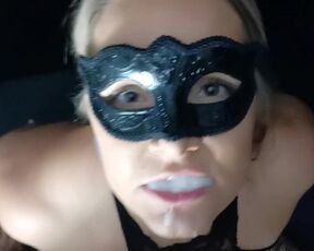 Hot Blonde Wife Sucking Cock, Huge Oral Cumshot, CumPlay and ALL Swallowed!